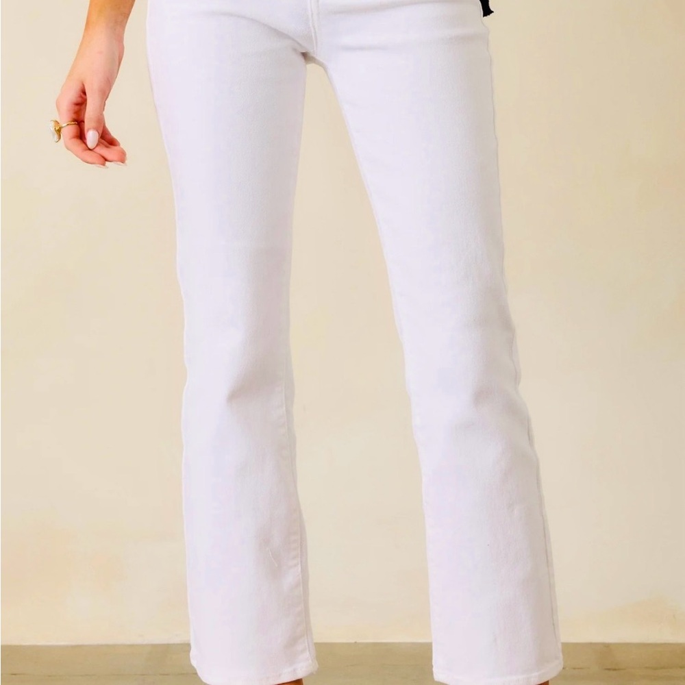 PILCRO  by Anthropologie Crisp White Flare Jeans  cropped size32